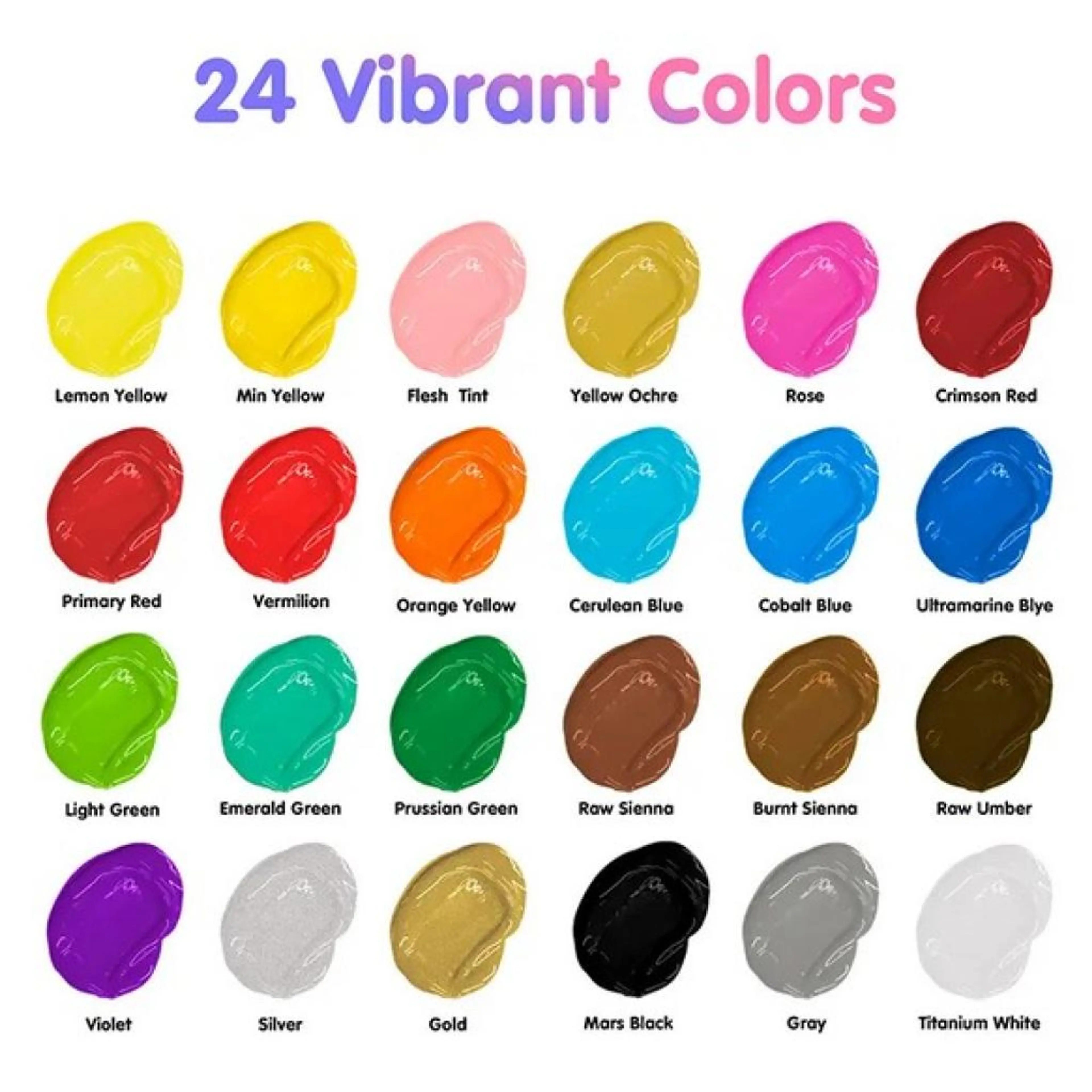 Бои Акрилни за Рисуване 24цвята