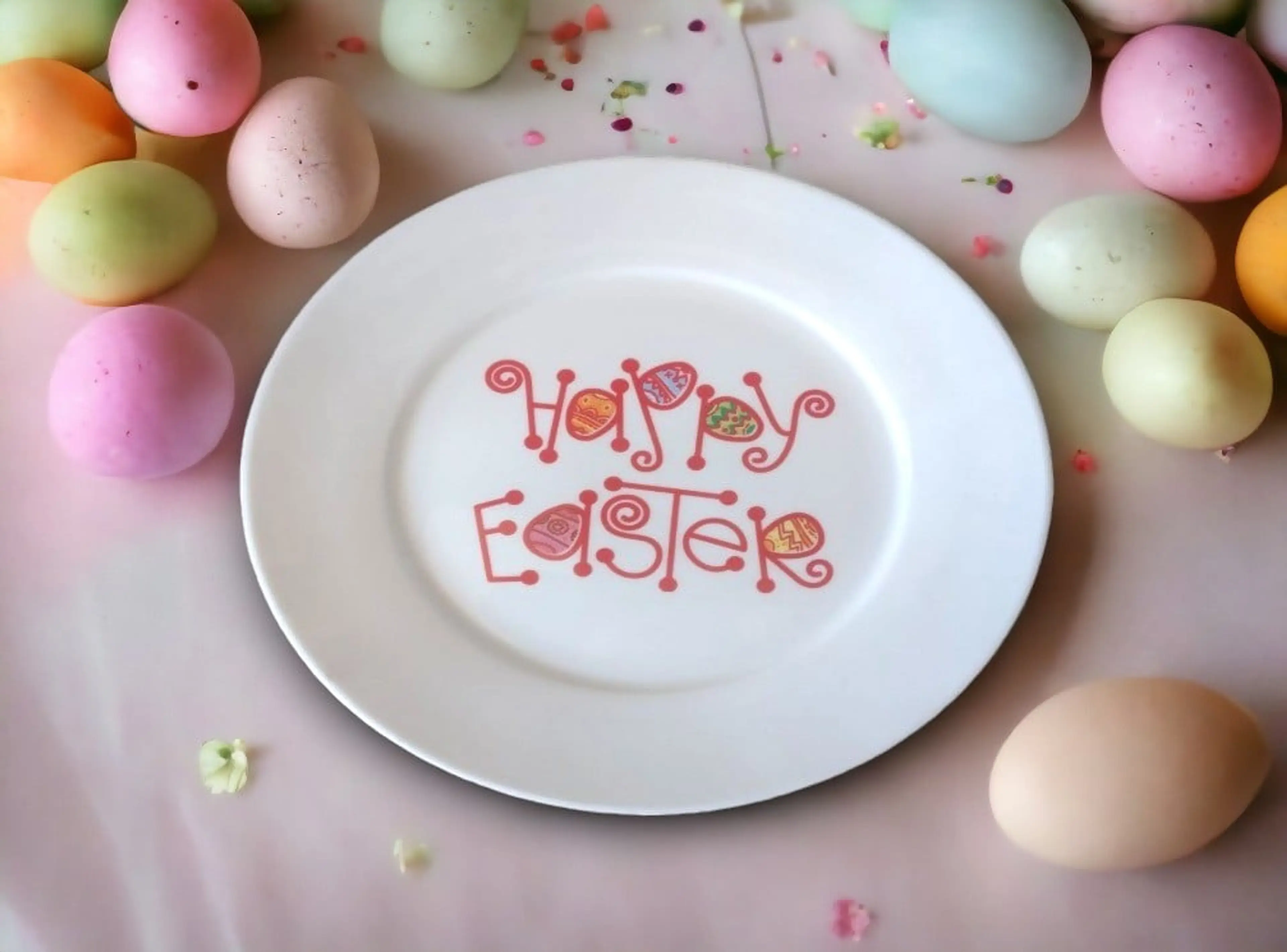 Чиния Великденска Малка с Надпис Happy Easter