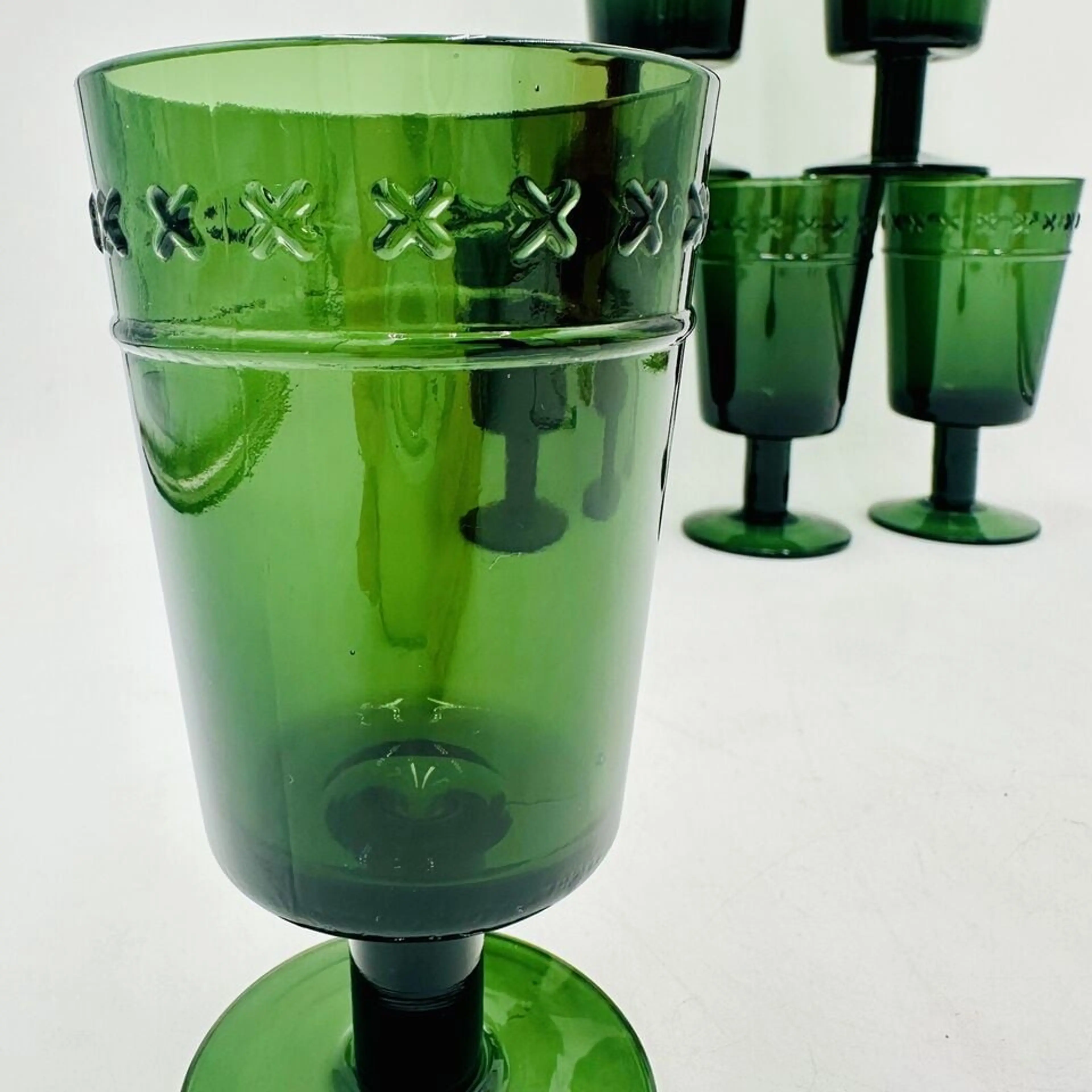 Комплект 6бр Чаша На Столче Зелена