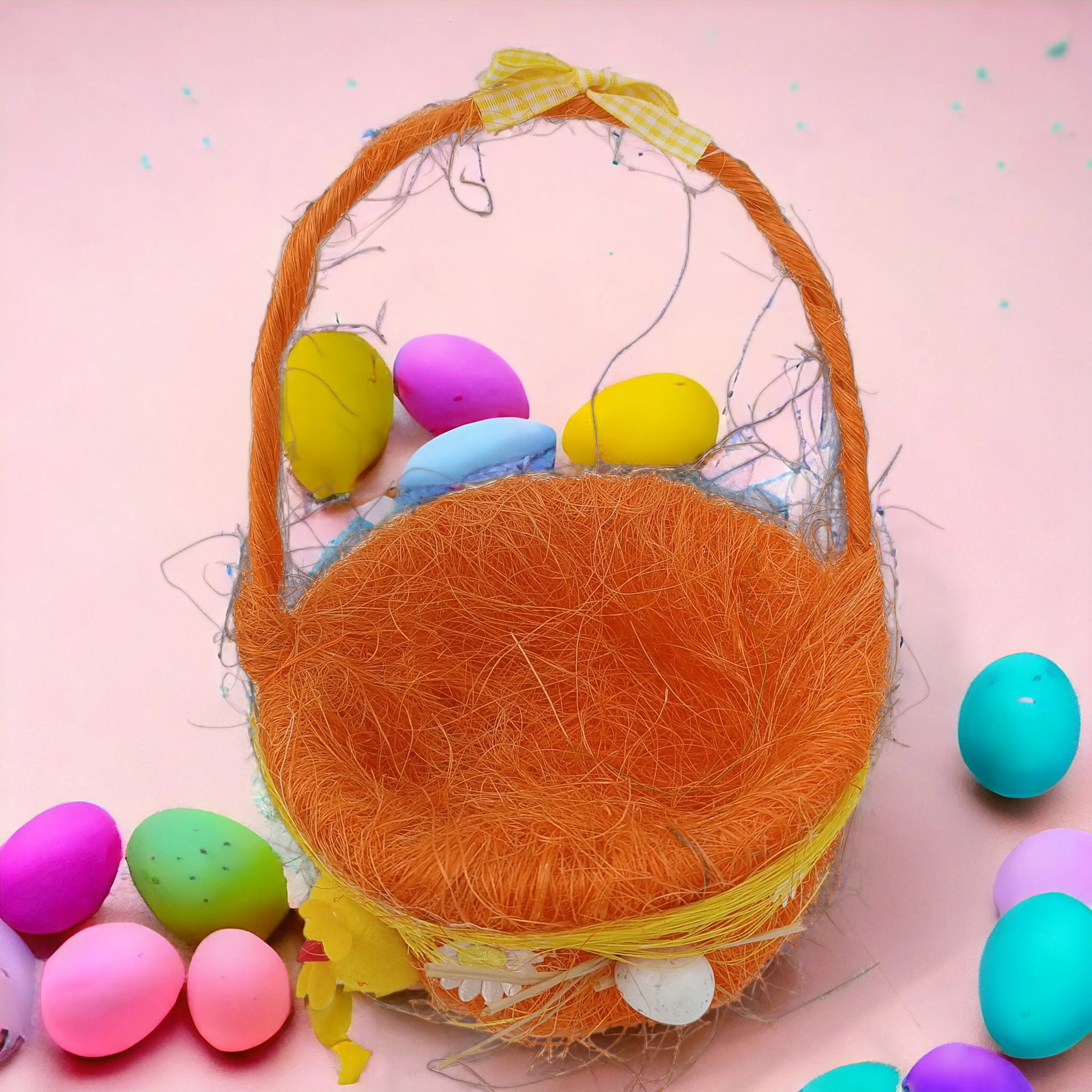 Кошница за Великденски Яйца Кръгла с Декорация