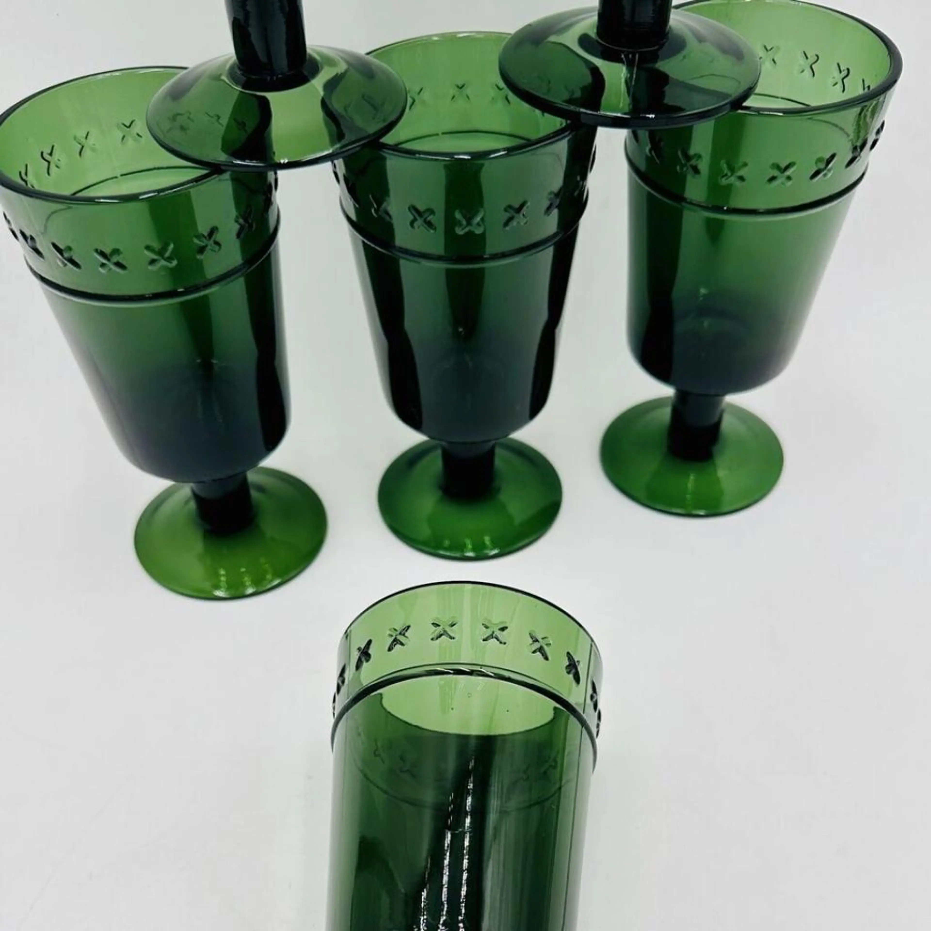 Комплект 6бр Чаша На Столче Зелена